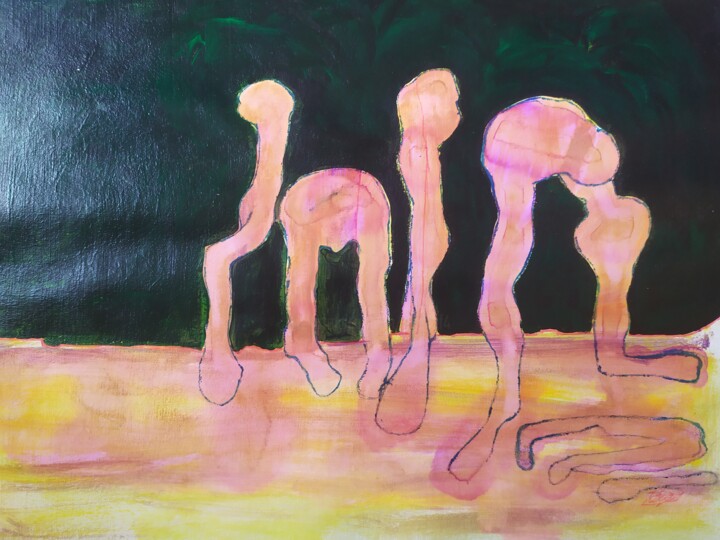 Peinture intitulée "L'éclatement des mo…" par Rbio, Œuvre d'art originale, Acrylique