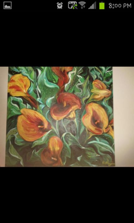 Pintura intitulada "lillies" por Rachel Keem, Obras de arte originais