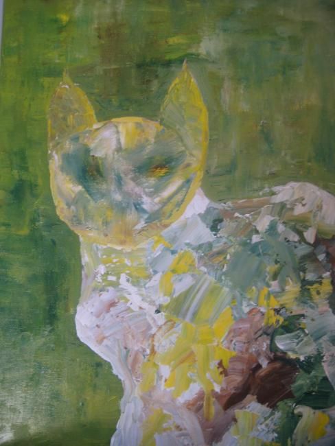 Peinture intitulée "Кот Тель Авива" par Nina Rodina, Œuvre d'art originale