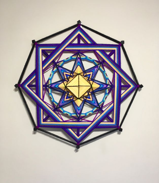 Textile Art titled "Divine expression" by Rafael Afonso, Original Artwork, String Art