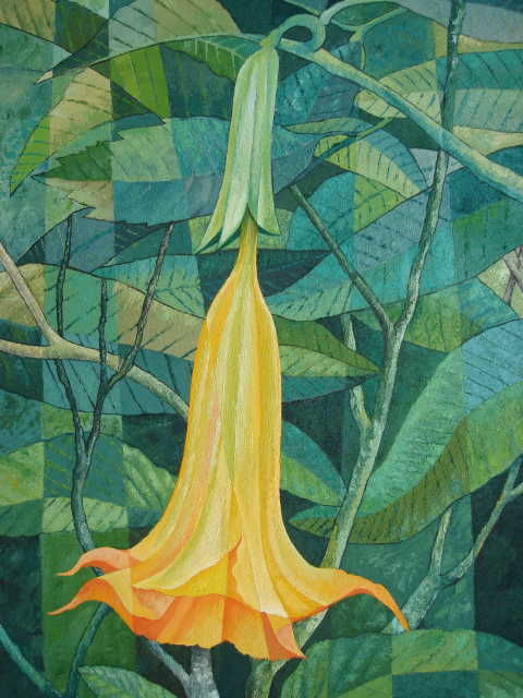 Pintura titulada "Floripondio" por Rafael Mazon, Obra de arte original, Oleo