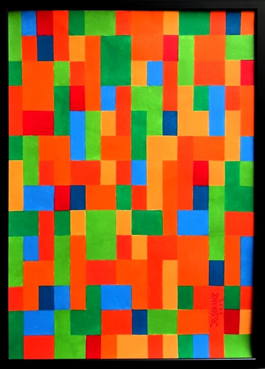 Pintura titulada "Bunte Opale" por Raimund Schanz, Obra de arte original, Acrílico