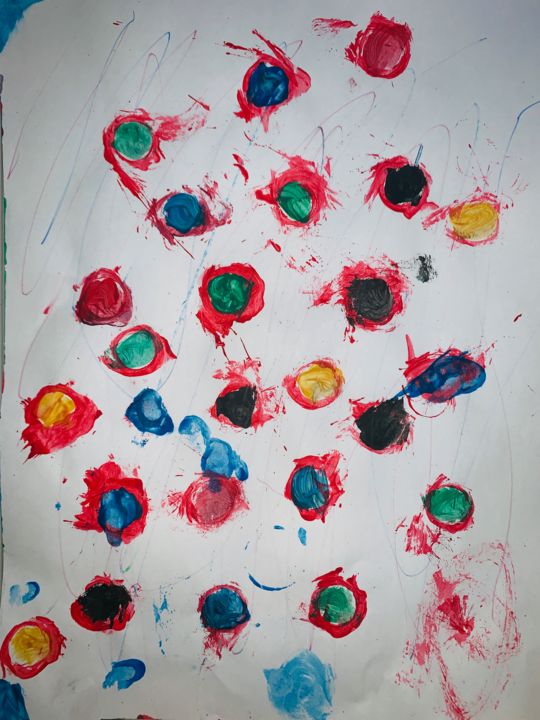 Painting titled "Dots of Glory" by Cady, Original Artwork, Acrylic