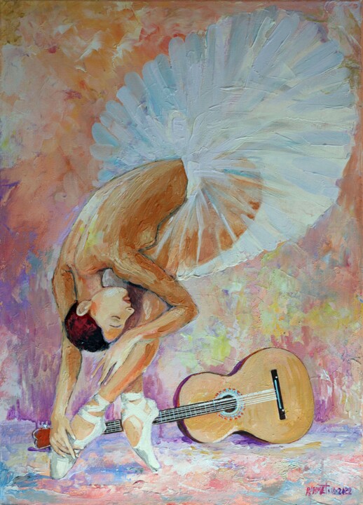 Картина под названием "Music of the Senses." - Rakhmet Redzhepov, Подлинное произведение искусства, Акрил Установлен на Дере…