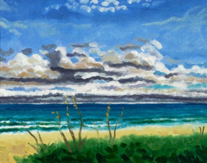 Malerei mit dem Titel "Ocean View" von Ralph Papa, Original-Kunstwerk, Öl