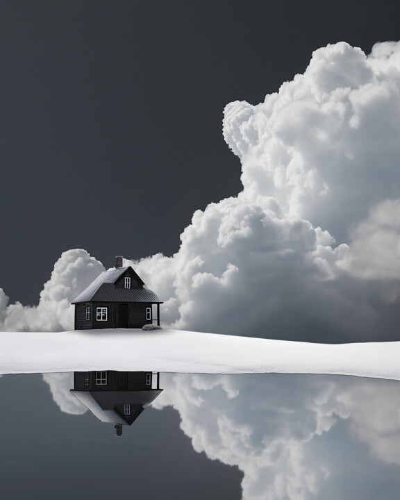 Grafika cyfrowa / sztuka generowana cyfrowo zatytułowany „House in the clouds…” autorstwa Ramona Gliga, Oryginalna praca, Ko…