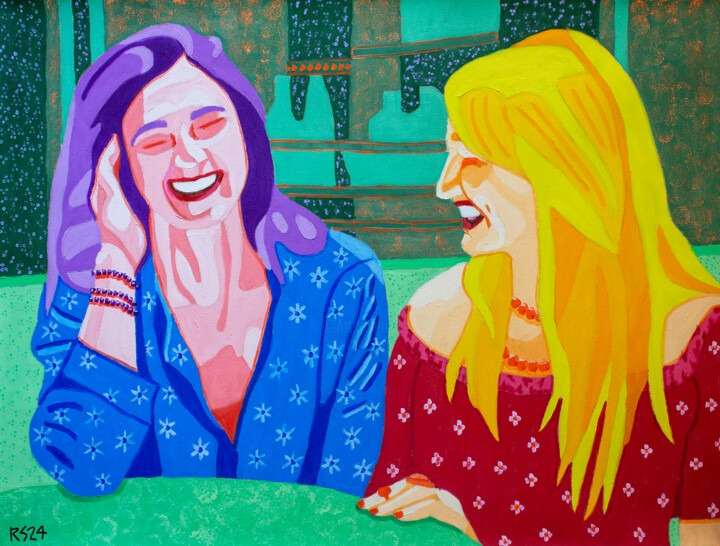 Painting titled "Alex and Cameryn No…" by Randall Steinke, Original Artwork, Oil Mounted on Wood Stretcher frame