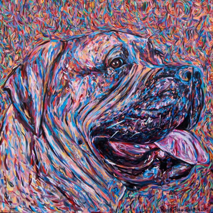 Peinture intitulée "Boxer" par Randi Johansson, Œuvre d'art originale