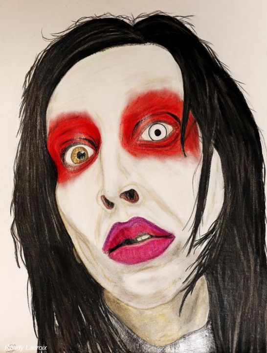 Drawing titled "Marilyn Manson" by Randy Lac, Original Artwork