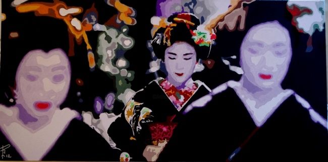 "Geishas" başlıklı Tablo Raphael Romeo tarafından, Orijinal sanat