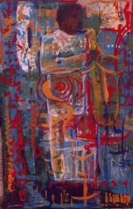 Ζωγραφική με τίτλο "Jazzman" από Rachel Humbert, Αυθεντικά έργα τέχνης, Λάδι