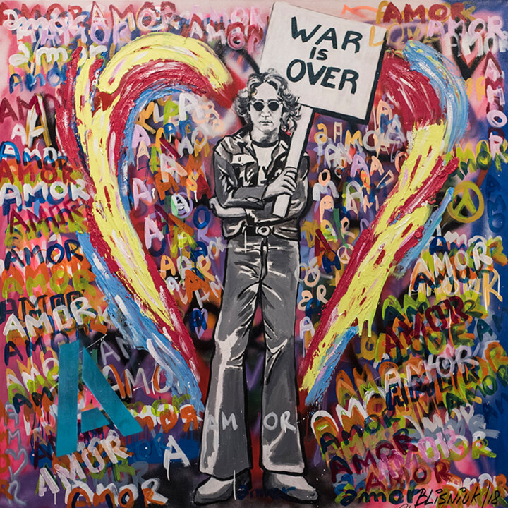 Painting titled "Make Love Not War" by Raul Blisniuk, Original Artwork, Acrylic