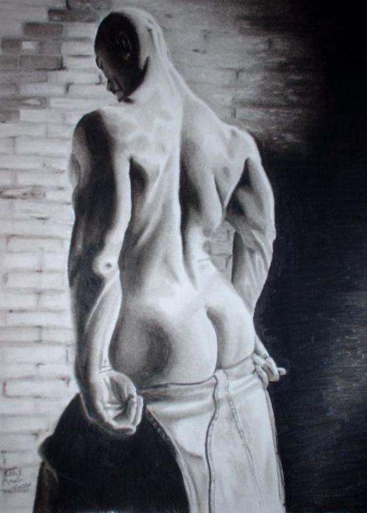 Disegno intitolato "Undressing" da Ray Massini, Opera d'arte originale