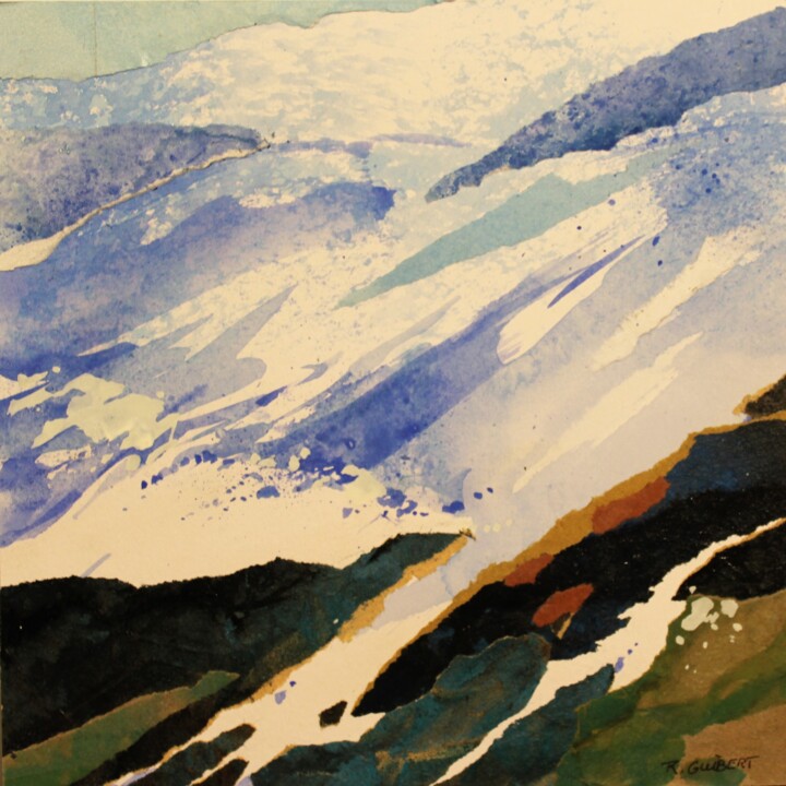 Peinture intitulée "hivernale 23" par Raymond Guibert, Œuvre d'art originale, Aquarelle Monté sur Carton