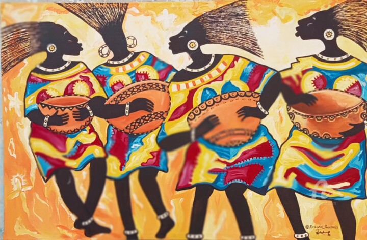绘画 标题为“Dance and happiness” 由Reagan Ohene Adjei, 原创艺术品, 丙烯