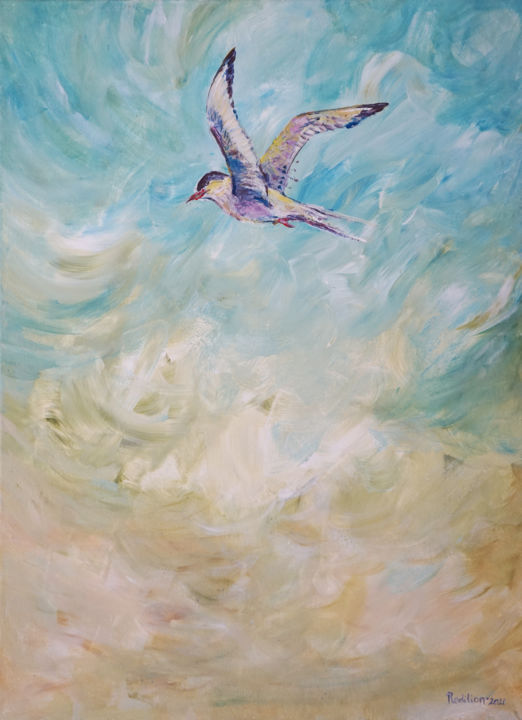 Peinture intitulée "Arctic Tern" par Redilion, Œuvre d'art originale, Acrylique