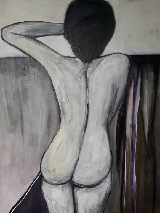 Painting titled "Akt" by Regina Lieder- Schönn, Original Artwork