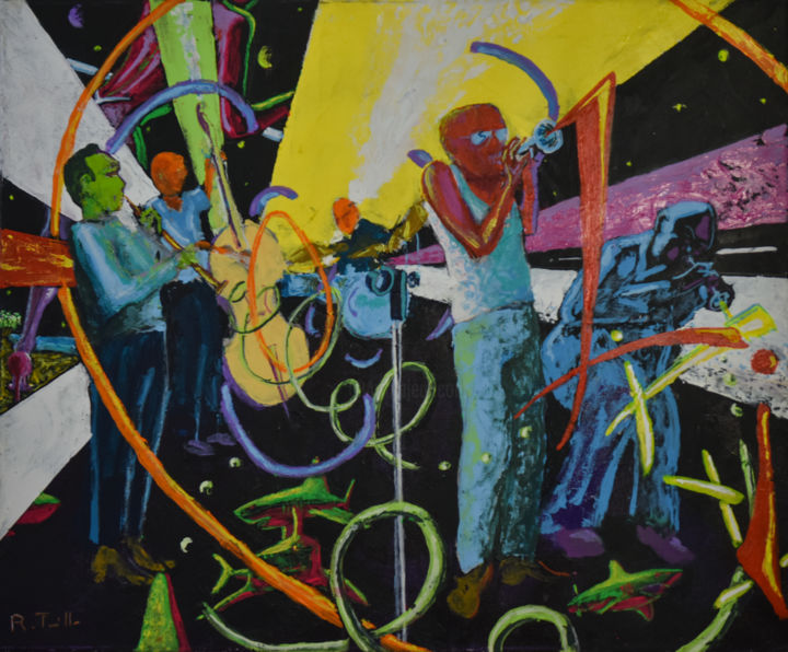 Peinture intitulée "CONCERT -" par Régis Tuaillon, Œuvre d'art originale, Acrylique