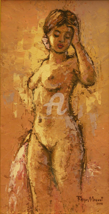 Painting titled "Naked woman" by Reijo Malkki, Original Artwork, Oil