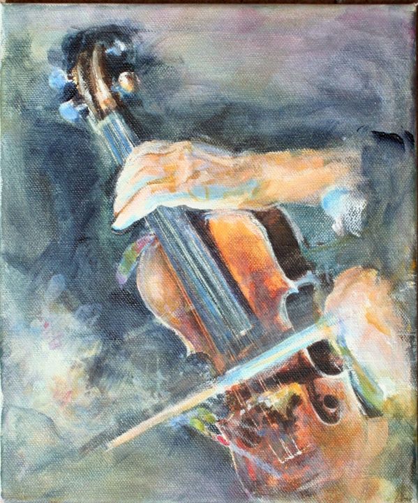 Pintura intitulada "Couleurs de violon" por Rémy Nicolas Graphite, Obras de arte originais