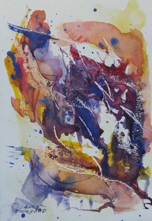 Peinture intitulée "peão de boiadeiro" par Renato Cardoso, Œuvre d'art originale, Aquarelle