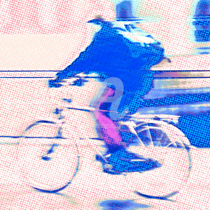 Fotografía titulada "Cycliste" por Renaud Klumpp, Obra de arte original, Fotografía digital