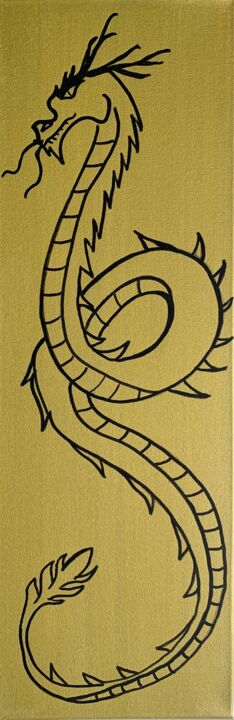 Drawing titled "Dragon d'Orient" by Renaud Lambert, Original Artwork, Marker