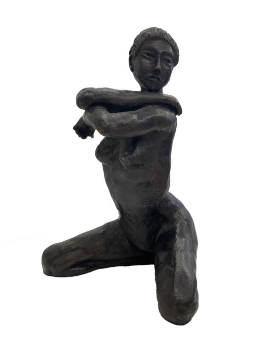 Sculpture titled "Bouderie" by Reno, Original Artwork, Bronze