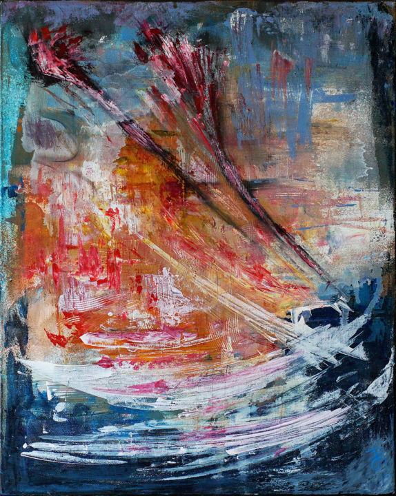 Modern Abstract Artwork. Acrylic & Oil O, Painting by Retne | Artmajeur