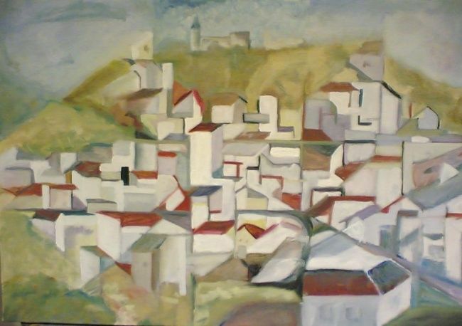 Pintura titulada "Pueblo Andaluz" por Ricardo Lopez, Obra de arte original