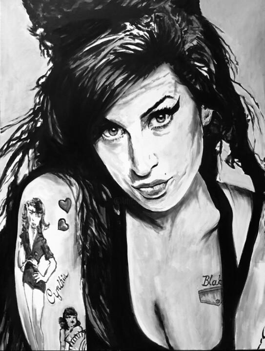 Pintura titulada "Amy Winehouse" por Richard Hanssens, Obra de arte original, Oleo Montado en Bastidor de camilla de madera