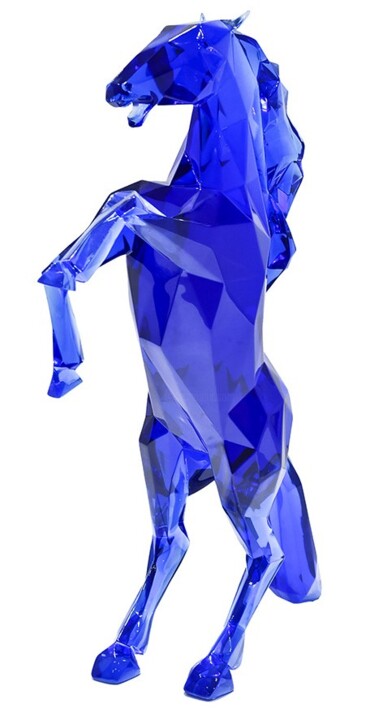 Sculpture titled "Crystal clear Horse" by Richard Orlinski, Original Artwork, Plastic