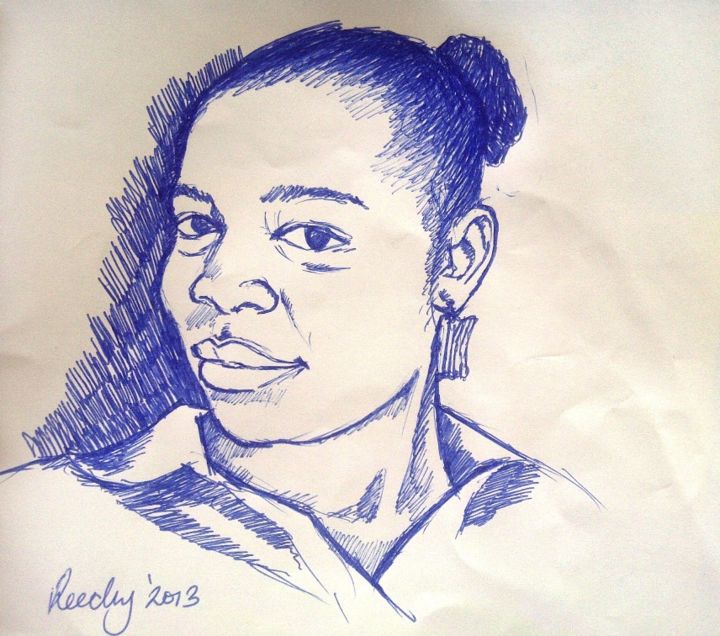 Dibujo titulada "Portraiture" por Richard-Elekwa, Obra de arte original