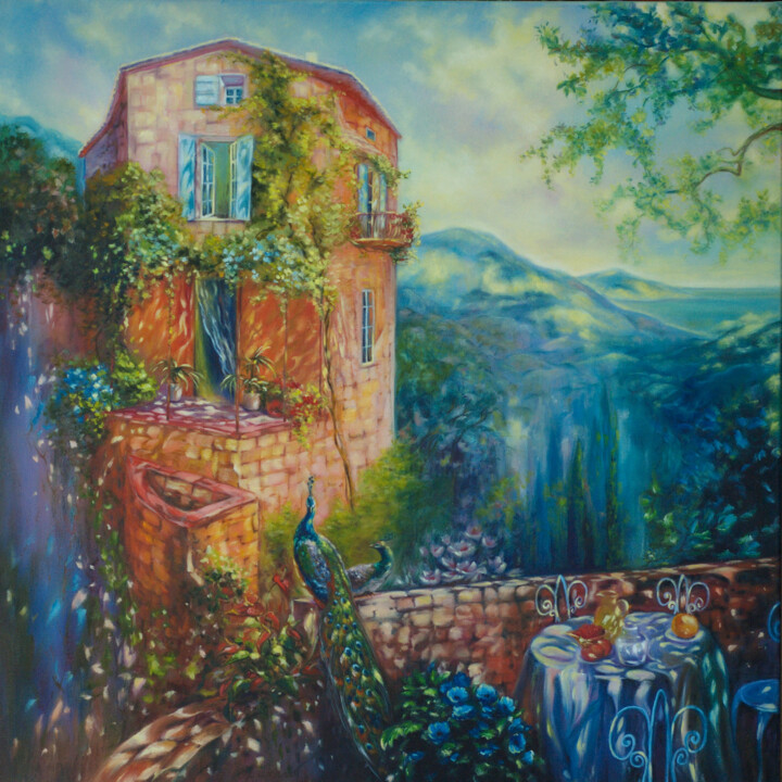 Картина под названием "My Sunny Home" - Рита Цемкало, Подлинное произведение искусства, Масло