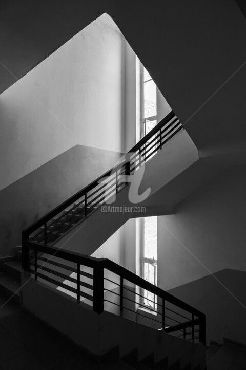 Photography titled "Staircase in Bauhau…" by Rita Kapitulski, Original Artwork, Digital Photography