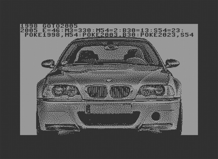 Artes digitais intitulada "BMW E46 BASIC C64 P…" por Rm64, Obras de arte originais, Trabalho Digital 2D