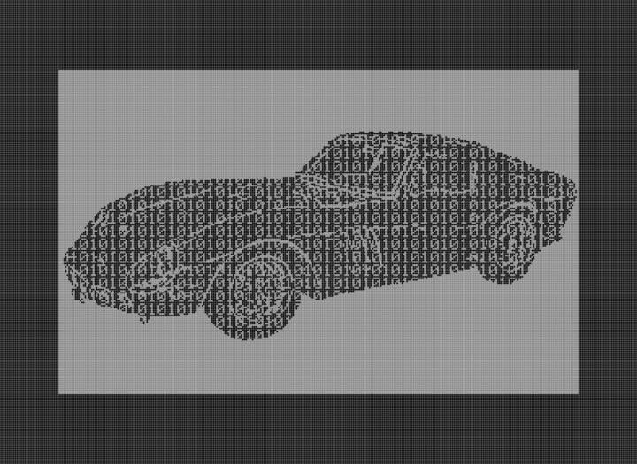 Arts numériques intitulée "FERRARI GTO BINARY…" par Rm64, Œuvre d'art originale, Travail numérique 2D