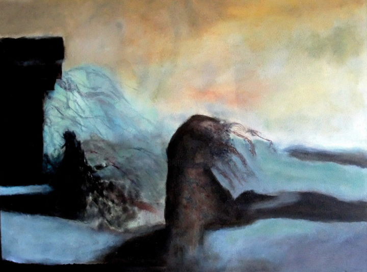 Painting titled "Rivière Sauvage" by Roanne Martin, Original Artwork, Oil