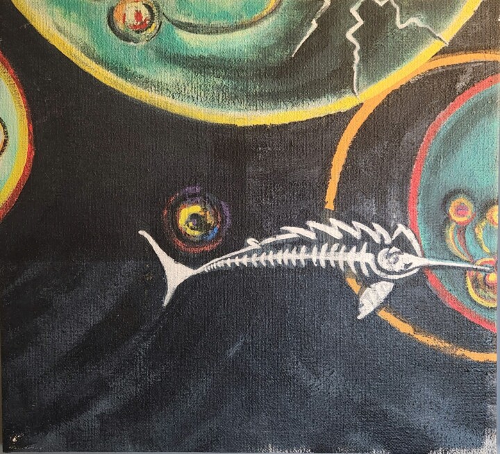 Malerei mit dem Titel "STURGEON MOON" von Robert Craig Grassle, Original-Kunstwerk, Acryl Auf Keilrahmen aus Holz montiert