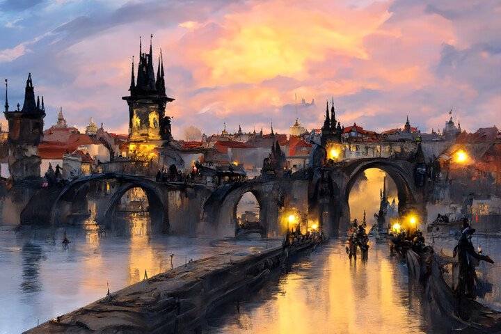 Digital Arts titled "Prag" by Robert Kouba, Original Artwork, AI generated image