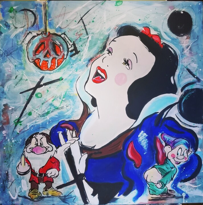 Peinture intitulée "Snow white" par Roberta Modena, Œuvre d'art originale, Acrylique Monté sur Châssis en bois