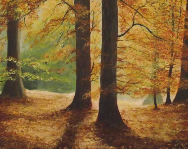 Peinture intitulée "Forest Light" par Robert Gary Chestnutt, Œuvre d'art originale