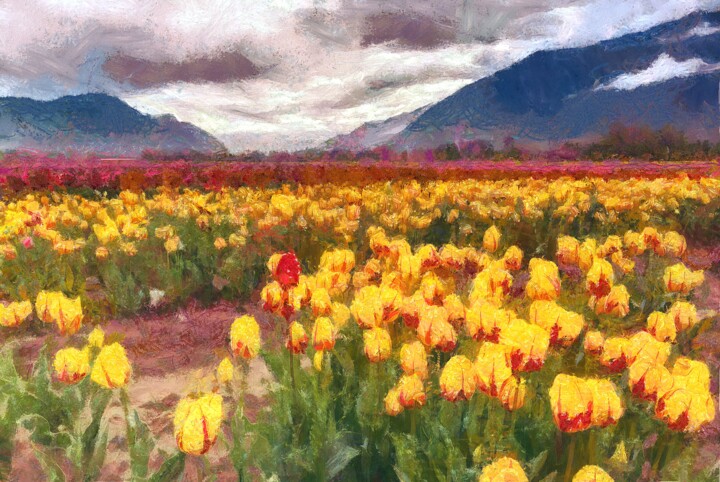 Arte digital titulada "tulip valley" por Rofin Kai, Obra de arte original, Pintura Digital