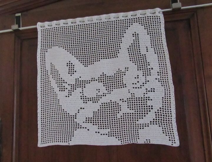 Tete De Chat Rideau Au Crochet Fait Main Arte Textil Por Art Creation Crochet Tricot Artmajeur
