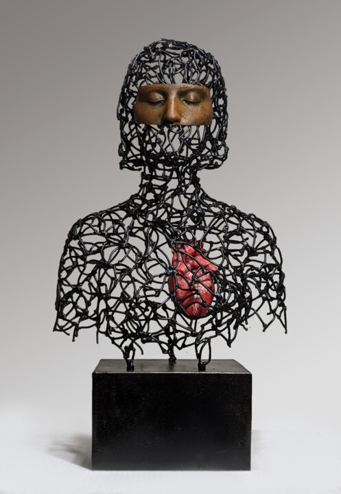 Sculpture intitulée "Premonition" par Roman Rabyk, Œuvre d'art originale, Métaux