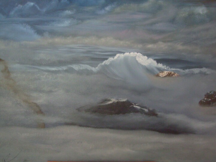 Painting titled "Misty" by Roman Smelik, Original Artwork