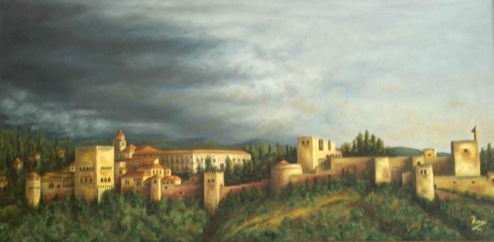 "Evening Alhambra in…" başlıklı Tablo Jose María Romeo tarafından, Orijinal sanat