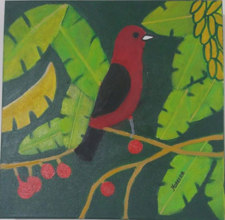 Painting titled "TIÊ - FOGO" by Romeu Graça Moreira, Original Artwork, Acrylic