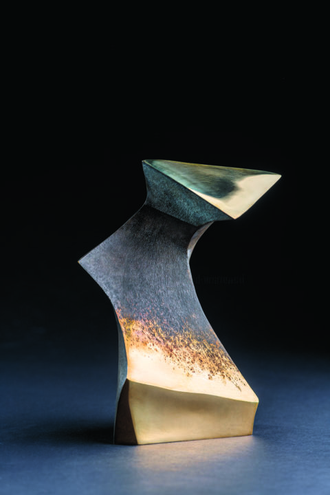 Rzeźba zatytułowany „abstrakcja ukosna” autorstwa Romuald Wisniewski, Oryginalna praca, Metale