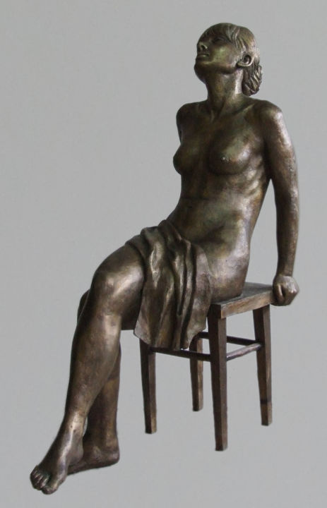 Sculpture titled ""Selena"" by Romuald Wisniewski, Original Artwork, Metals